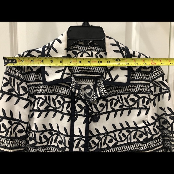 Tory Burch White & Black Jacket Sz 12 - Picture 7 of 7